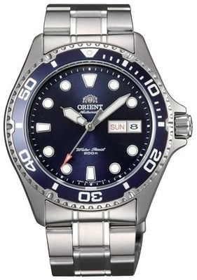 Orient Blue Ray II Day/Date Automatic (42mm) Blue Sunray Dial / Stainless Steel Bracelet TAA02005D9