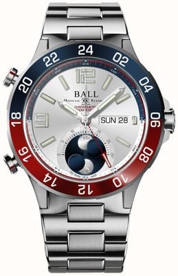 Ball Watch Company ロードマスター マリン GMT ムーンフェイズ (42mm) シルバー文字盤/チタン & ステンレススチール ブレスレット DG3220A-S1CJ-SL