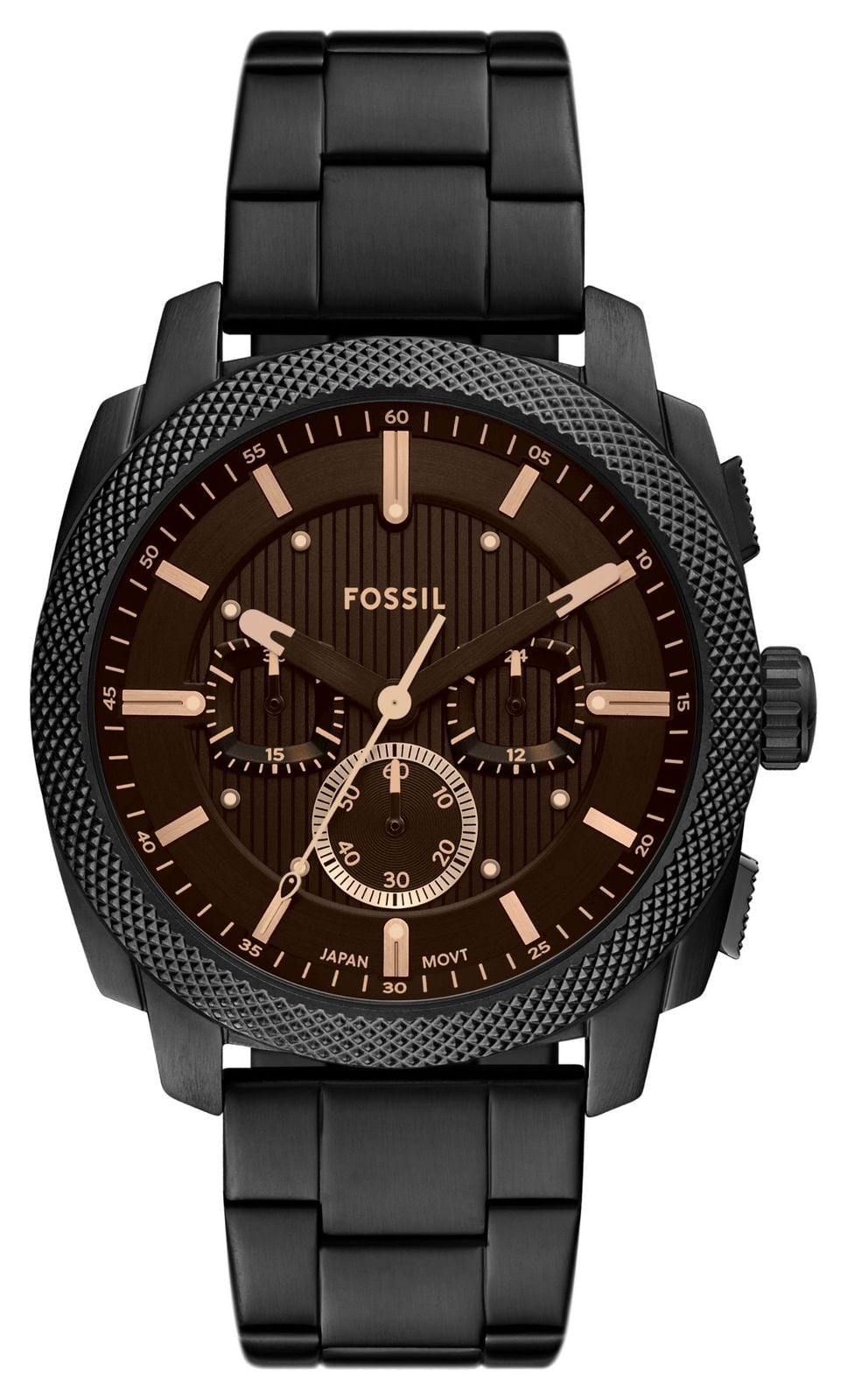 Fossil Chronographe Machine (44 mm) cadran noir / bracelet montre