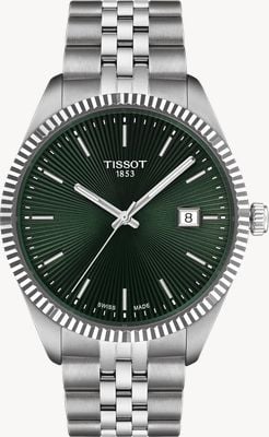 Tissot Ballade quartz (40mm) diepgroene guilloché wijzerplaat / roestvrijstalen band T1564101109100