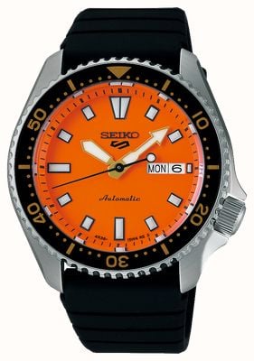 Seiko 5 Sports SKX Redux Automatic (42.5mm) Daichi Orange Dial / Black Silicone Strap SRPL89K1