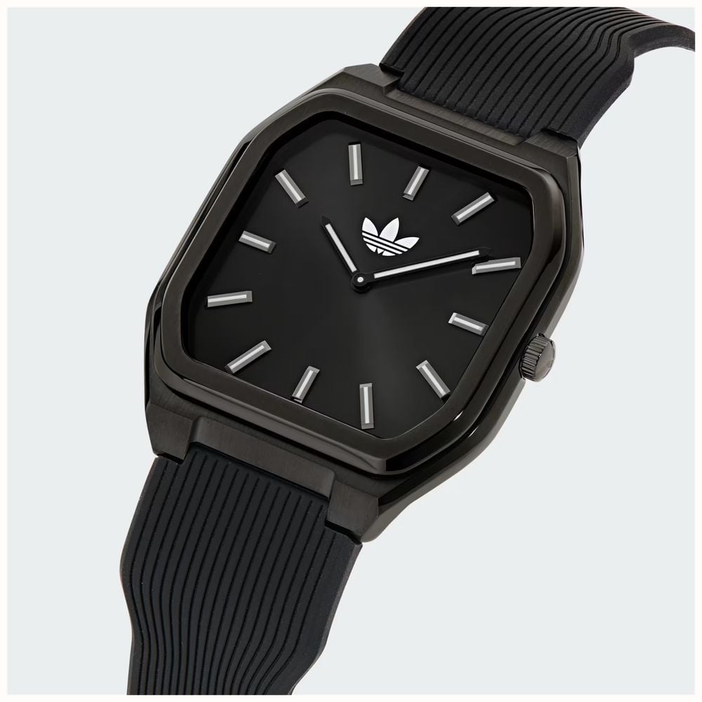Adidas City Tech Square Black Square Dial With Black Silicone Strap AOFH26515 - 备用视图 3