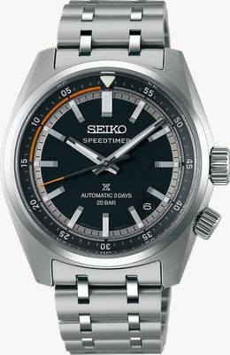 Seiko Prospex speedtimer 6r ‘contagem regressiva compacta’ em contraste preto-cinza SPB515J1