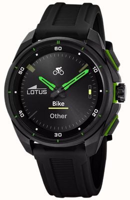 Lotus Montre connectée hybride Full D (42,5 mm) avec affichage numérique et bracelet en caoutchouc noir 20002/8