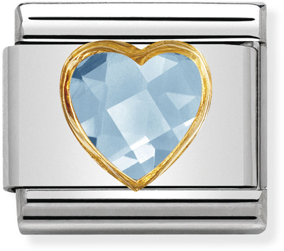 Nomination Classic Heart 18ct Gold & Steel Charm 030610/006
