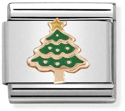 Nomination 9k Rose Gold Christmas Tree Charm 430203/05