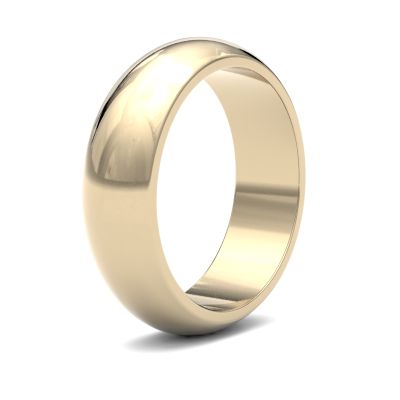 James Moore Wedding Ring | Oro giallo 9 carati | 6 mm | pesante | misura a forma di D | ag_6lhd-9y AG_6LHD-9Y