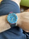 Customer picture of Squale 1521 Blue Blasted (42mm) Blue Dial / Black Silicone Strap 1521BLUEBL.NT