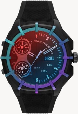 Diesel Zweifarbige Herrenuhr mit Silikonarmband und zweifarbiger Lünette DZ1986