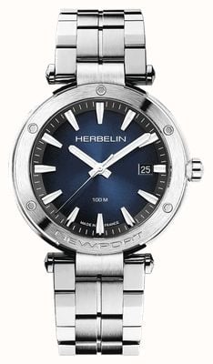 Herbelin Newport quartz (40,5 mm) cadran bleu / bracelet en acier inoxydable 12288B15