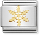 Nomination Classic Snowflake 18ct Gold & Steel Charm 030109/14