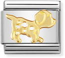 Nomination Classic Dog 18ct Gold & Steel Charm 030112/23