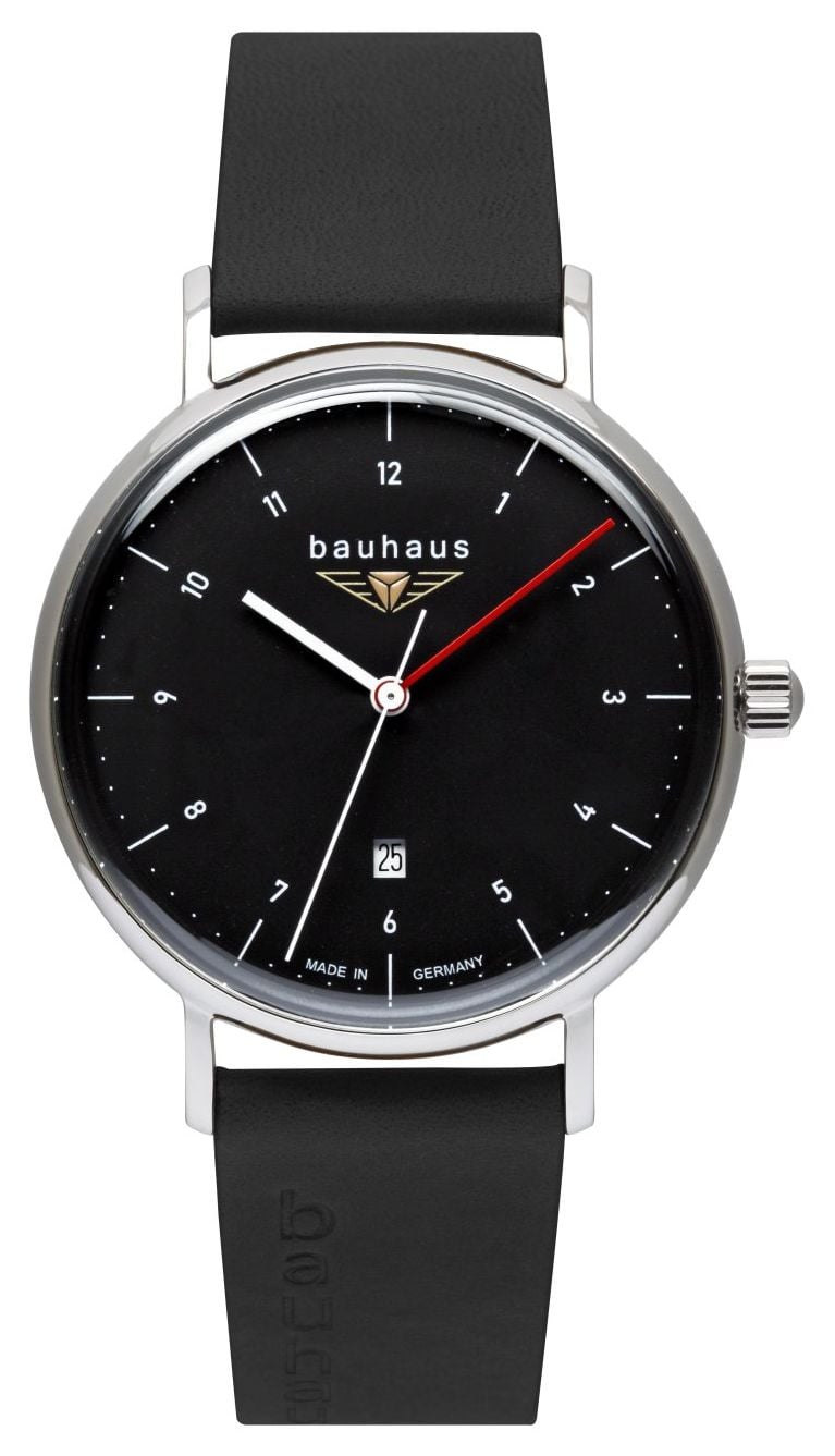 Bauhaus Quartz classique (41 mm) cadran noir / bracelet en montre