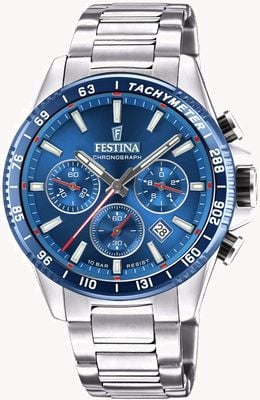 Festina Men's Chronograph | Blue Dial | Stainless Steel Bracelet F20560/3