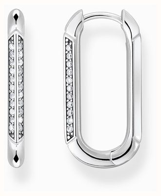 Thomas Sabo Sterling Silver White Zirconia Hoop Earrings CR674-643-14