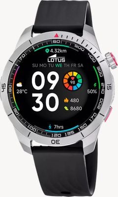 Lotus Smartime Paso X GPS-Smartwatch der 2. Generation (48,5 mm) mit Digitalanzeige und schwarzem Kautschukarmband 50208/1