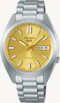 Seiko 5 sportowych spinek do mankietów snxs vintage gold w kolekcji „złote spinki do mankietów” SRPL59K1