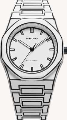 D1 Milano Polycarbon White Sketch (40.5mm) Matte White Dial / White Polycarbonate Strap PCBJ34
