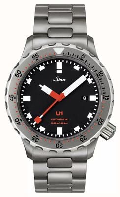 Sinn U1 1000m automatyczny zegarek nurkowy / bransoletka h-link 1010.010-BM10100102S
