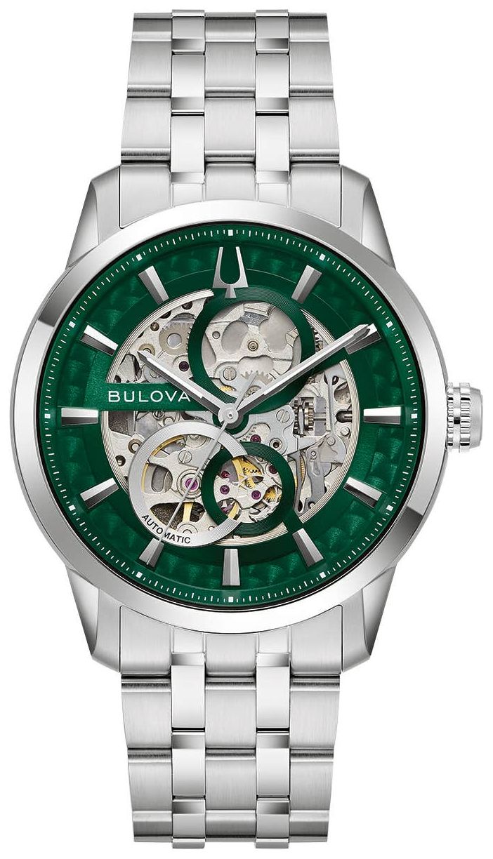 Bulova Sutton automatique (40 mm) cadran squelette vert / montre
