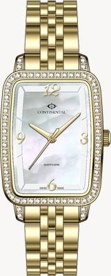 Continental Kristall-Tonneau (19 mm) Perlmutt-Zifferblatt / Gold-PVD-Edelstahlarmband 20351-LT202521