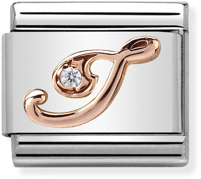 Nomination Classic Letter I 9ct Rose Gold & Steel Charm 430310/09