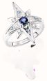 Thomas Sabo Star Ring With Blue Stones Sterling Silver TR2550-166-1-52
