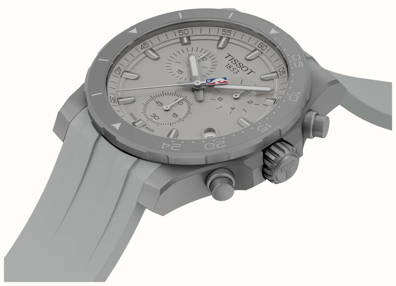 Tissot Supersport Chrono NBA Special Edition (42mm) Grey Dial / Grey Rubber Strap T1254171703100 - vista alternativa 2