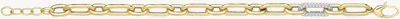 9ct Yellow Gold Hollow Bracelet With Cubic Zirconia Link BR681