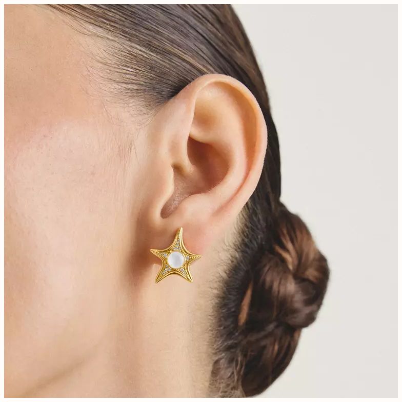 Thomas Sabo Thomas Sabo Fluid Elegance Mother of Pearl Starfish Stud Earrings H2351-M01-14 - widok alternatywny 3