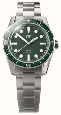 HTD Aquatìc Bicchierini Automatic Skindiver (39mm) Bottle Green Dial / 323 Stainless Steel Bracelet Watch AQUATIC-BICCHIERINI-GREEN