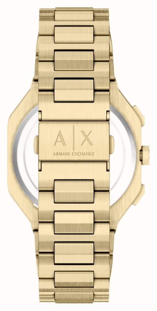 Armani Exchange Dual-Time Quartz (40mm) Black Dial / Gold PVD Stainless Steel Bracelet AX1476 - vista alternativa 4