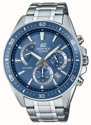 Casio Edifice Chronograph (47 mm) blaues Zifferblatt / Edelstahlarmband EFR-552D-2AVUEF