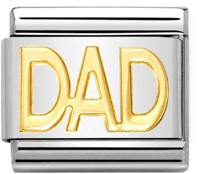 Nomination Classic Dad Link Charm In Bonded Yellow Gold 030107/11