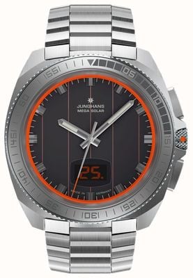 Junghans Relógio masculino mega solar de 1972 controlado por rádio 056/4211.44