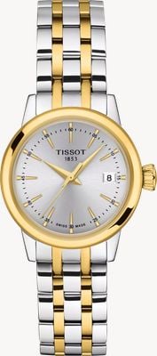 Tissot Klassisches Traumquarz-Zifferblatt (28 mm) in Silber / zweifarbiges Edelstahlarmband T1292102203100