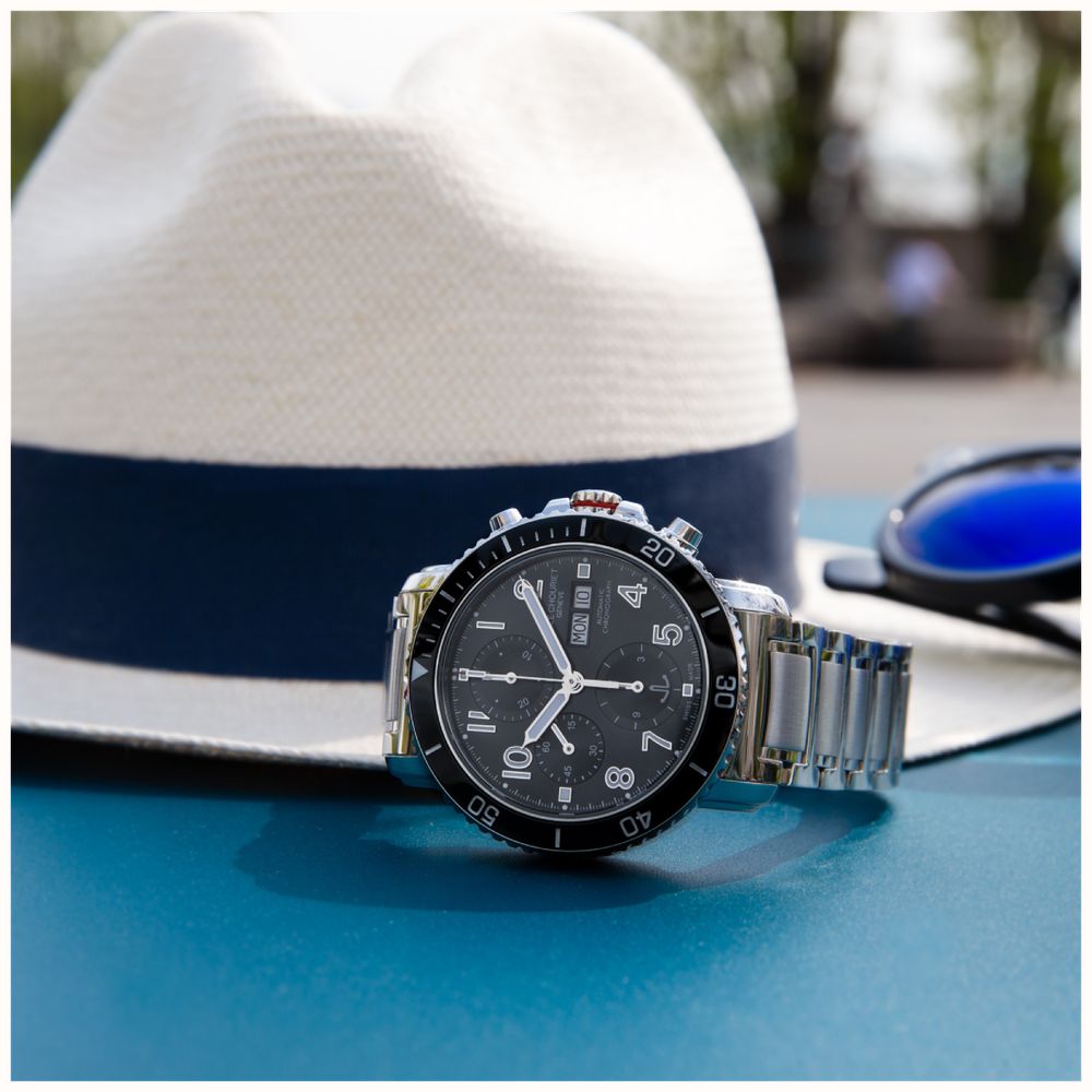 Emile Chouriet Challenger Deep Automatic Chronograph (43.5mm) Black Sunray Dial / Stainless Steel Bracelet 22.1169.G.6.AW.59.6 - widok alternatywny 6