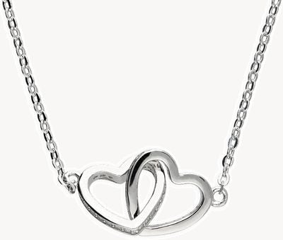 Sterling Silver Interlinked Heart Necklace H6943/S