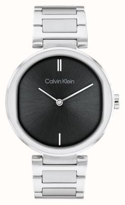 Calvin Klein Sensazione femminile | quadrante nero | bracciale in acciaio inossidabile 25200249