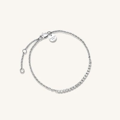 Rosefield Jewellery Tennis Crystal Clear Silver Bracelet JBTCS-J910