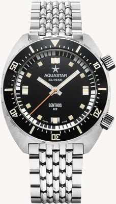 Aquastar ベントス ヘリテージ II リミテッドエディション (40mm) ブラックダイヤル / ステンレススチールブレスレット BENTHOS-H2-BLACK BRACELET