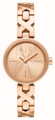 Armani Exchange Two-Hand Quartz (32mm) Rose-Gold Dial / Rose-Gold PVD Stainless Steel Bracelet AX5832