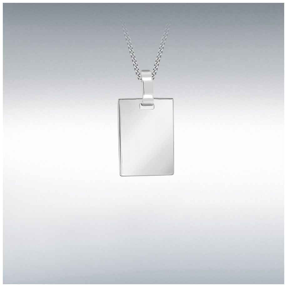 James Moore & Co Silver Heavy Square Plain Pendant 8.62.3399 Jewellery