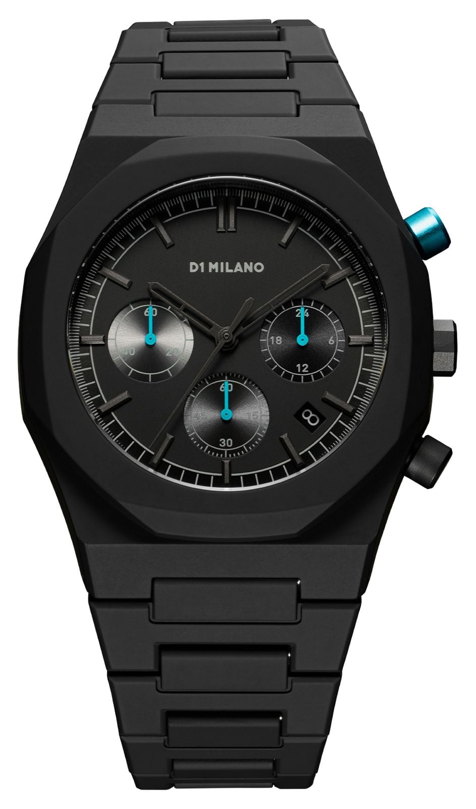 D1 Milano Polychrono noir charbon (40,5 mm), cadran montre