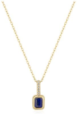Burren Jewellery Synthetic Lapis Rec Stone Classic Necklace N1585