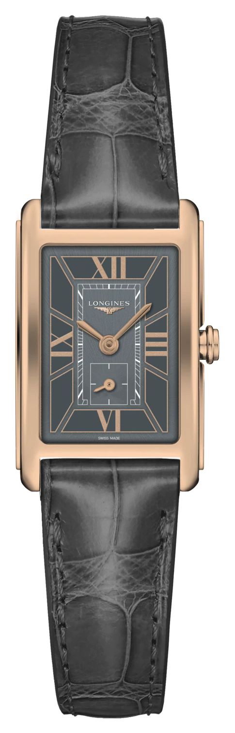 LONGINES dolcevita d'occasion en cuir anthracite avec montre