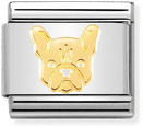 Nomination Classic French Bulldog 18ct Gold & Steel Charm 030162/54