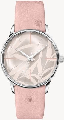 Junghans Meister automatique damen cadran rose à motifs bracelet cuir rose 27/3242.00