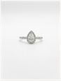 0.36ct Pear Natural Diamond Platinum Halo Ring J19302