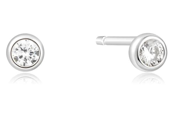 Ania Haie Silver Solitaire Cubic Zirconia Studs E059-03H Jewellery